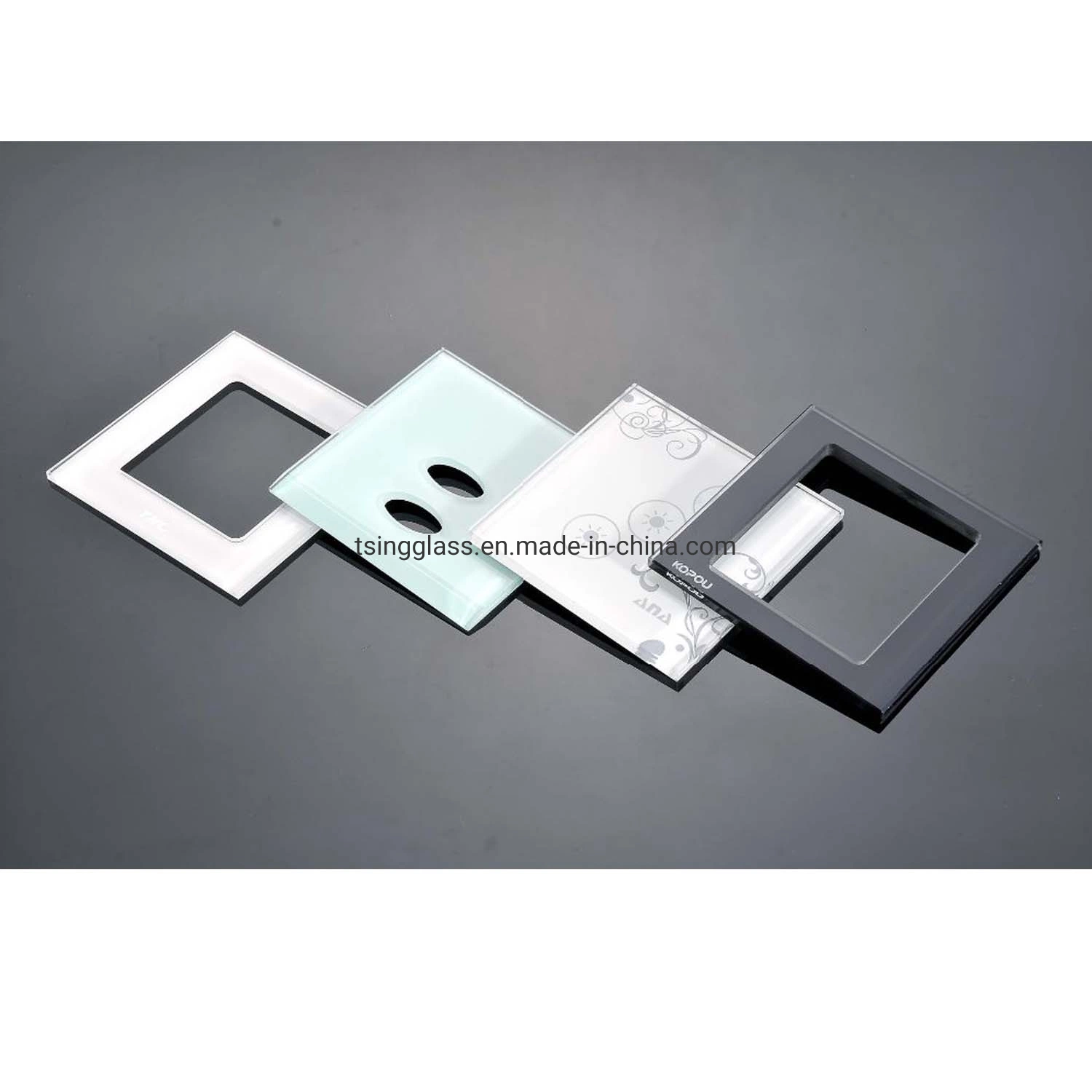 Tempered Silk Screen Glass Frame with Printing Printed for Light Switch Ultra Clear Glass