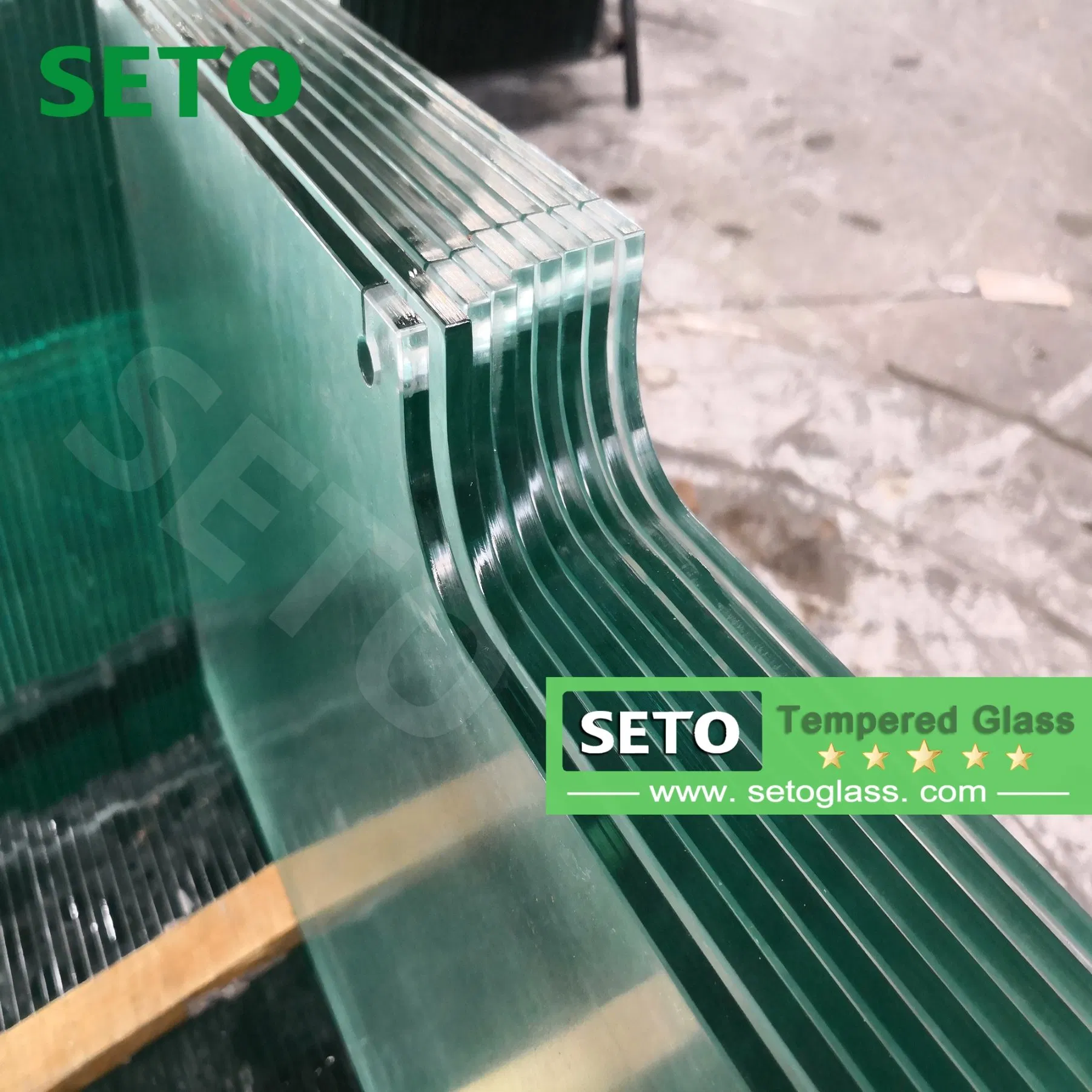 10mm 12mm Hot Bent Clear Bending Curved Tempered Glass for Elevator