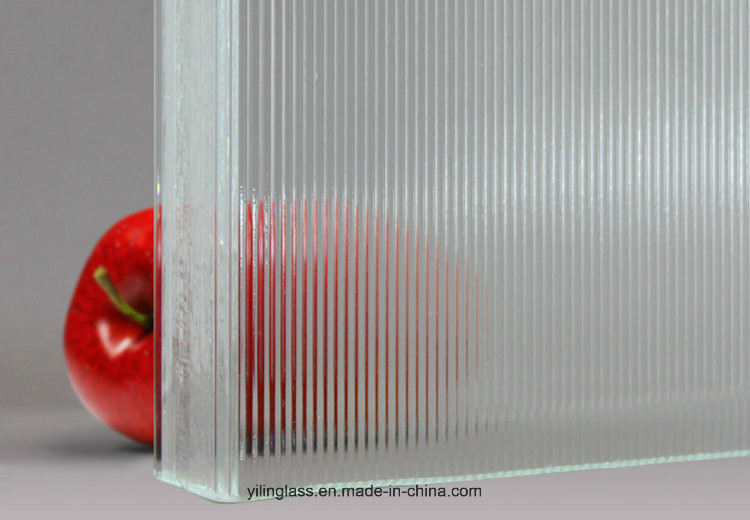 Tempered Frosted Stripe Line Pattern U Channel Glass