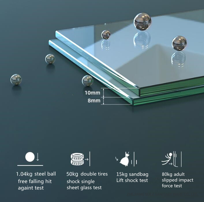 Hot Sales Walk in Shower Screen 100*H190cm, U Channel Alloy Wall Fixed, 8mm THK Upscale Toughened Glass with Ss Support Holder, Strict CE Pass