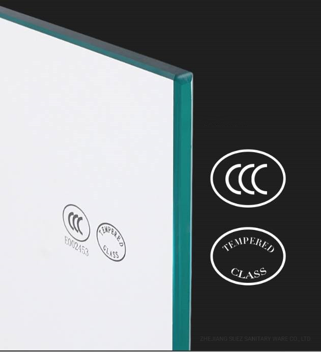 Bathroom Walk in Shower Screen, Large Glass Panel 80*200cm, U Channel Wall Fixed, 14mm Narrow Edge Black Framed, Rigid CE Quality Control