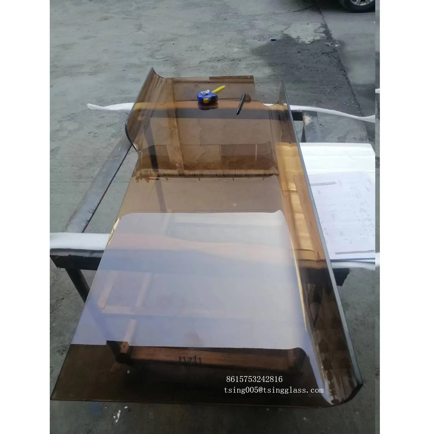 Tempered/Toughened Euro/Golden Bronze Flat Hot Bending/Bent/Curved Glass for Jewelry Cabinets Coffee Table/Bathroom/Partition/Showcase/Balcony/Railing/Yacht