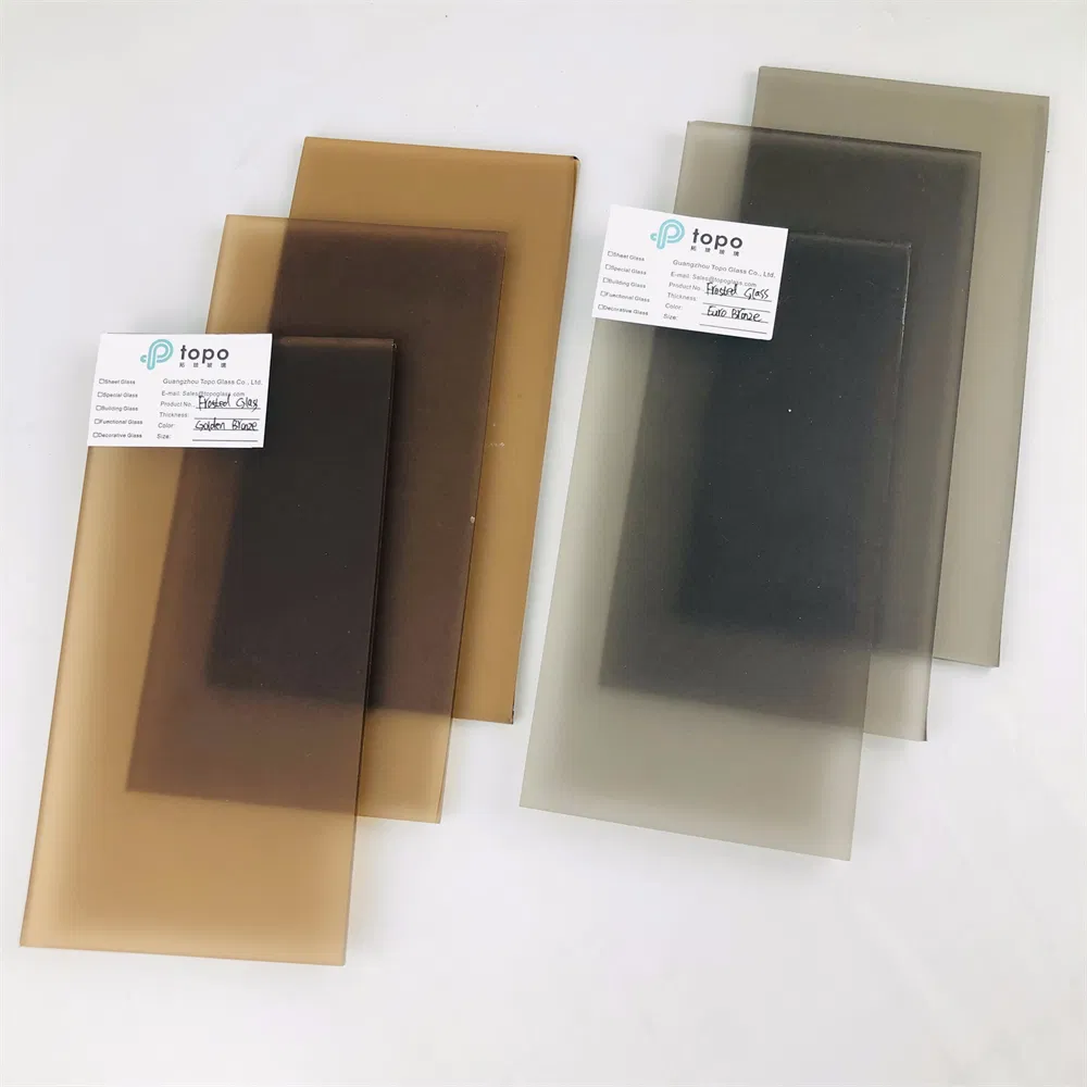 4mm-12mm Light Brown Frosted Satin Acid Etched Glass for Privacy (FG-TP)