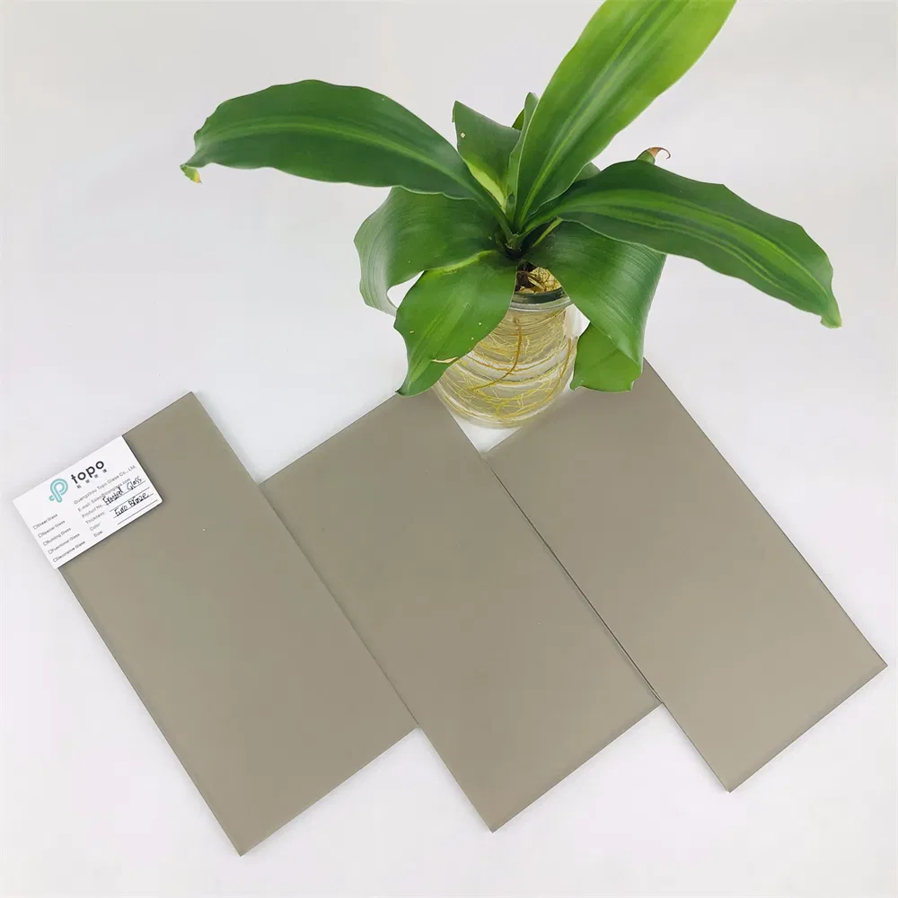 4mm-12mm Light Brown Frosted Satin Acid Etched Glass for Privacy (FG-TP)