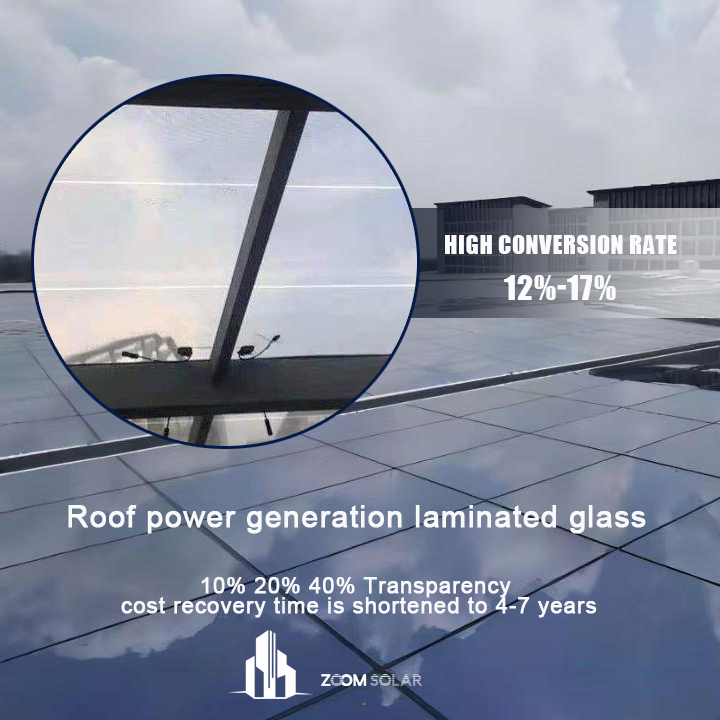 High Efficiency 20% Light Transmission Cdte Photovoltaic Glass for Villa Sunroom BIPV Power Generation System