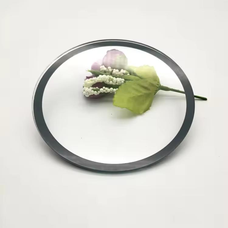 2/3/4mm Round Flat Circular Transparent Tempered Sheet Glass with Anti Reflective Coating Lens/Black Silk Screen Printed for LED Lamp Lighting Light Cover