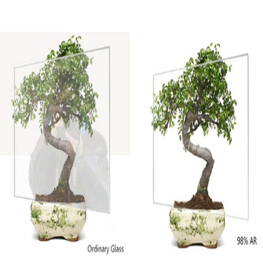 1.1mm 2mm Anti-Reflective Clear Float Glass 98% Ar Glass for Electronic Screen