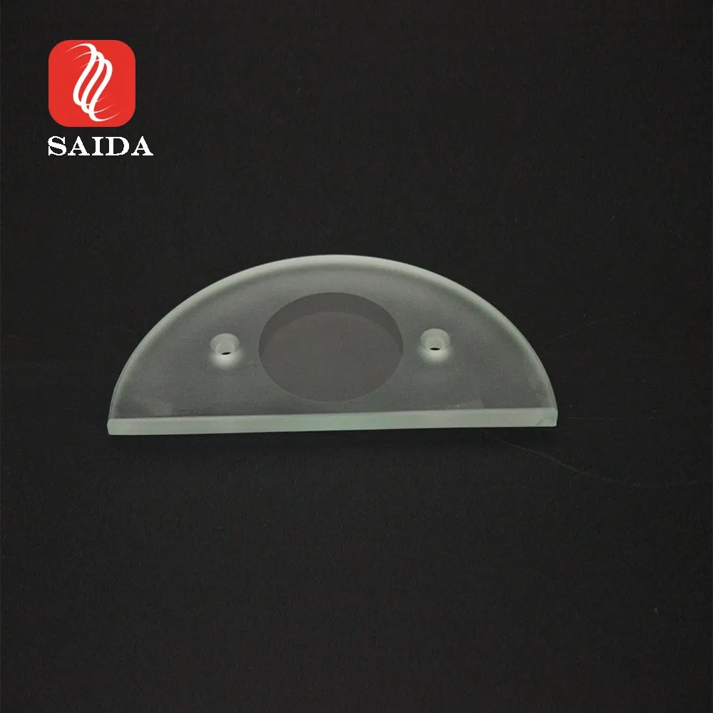 Durable Moon Shaped Frosted Glass 8mm Acid Etched Toughened Glass Panel for TV Support Standing