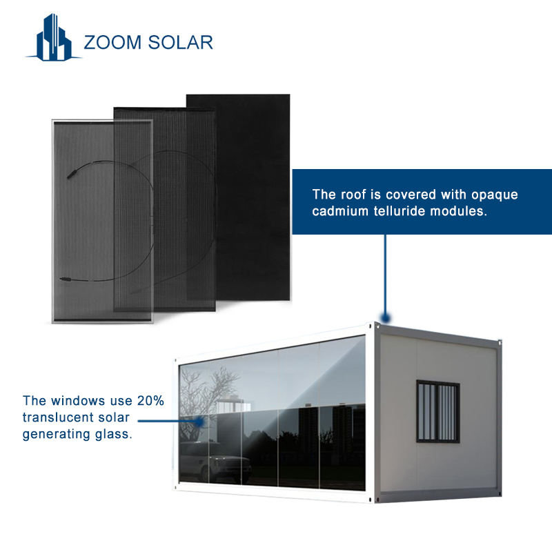 High Efficiency 20% Light Transmission Cdte Photovoltaic Glass for Villa Sunroom BIPV Power Generation System