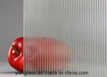 Tempered Frosted Stripe Line Pattern U Channel Glass