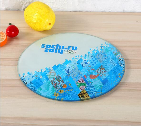 Digital Print Glass Cutting Board with Customized Design Round Shape/Rectangular Shape High Quality