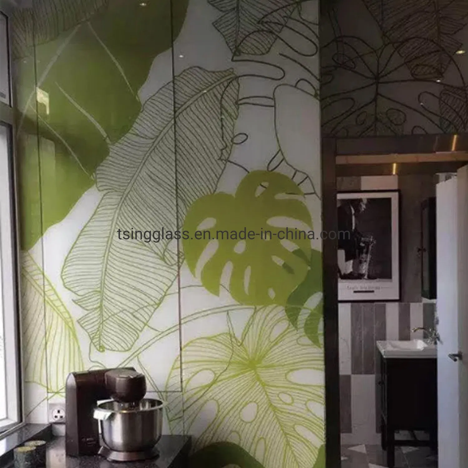 3D Digital Printed /Print /Silk Screen Printed/Ceramic Frit Printing Frosted /Art Print Decorative Tempered Panels Glass Gas Stove Gas Cooker Kitchen Splashback