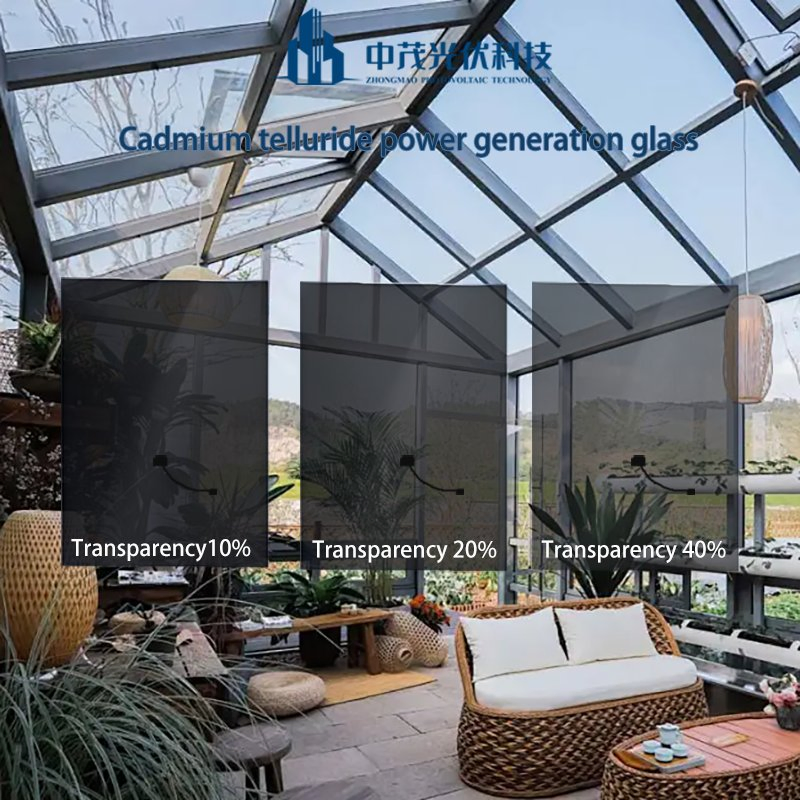 Factory Direct Supply of BIPV Customized Color Transparent Hollow Building Cdte Photovoltaic Glass