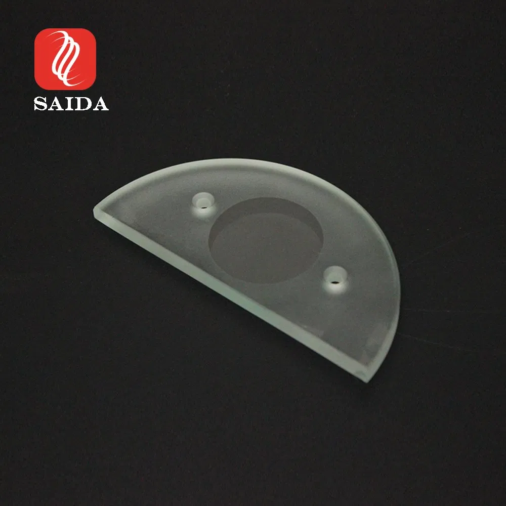 Durable Moon Shaped Frosted Glass 8mm Acid Etched Toughened Glass Panel for TV Support Standing