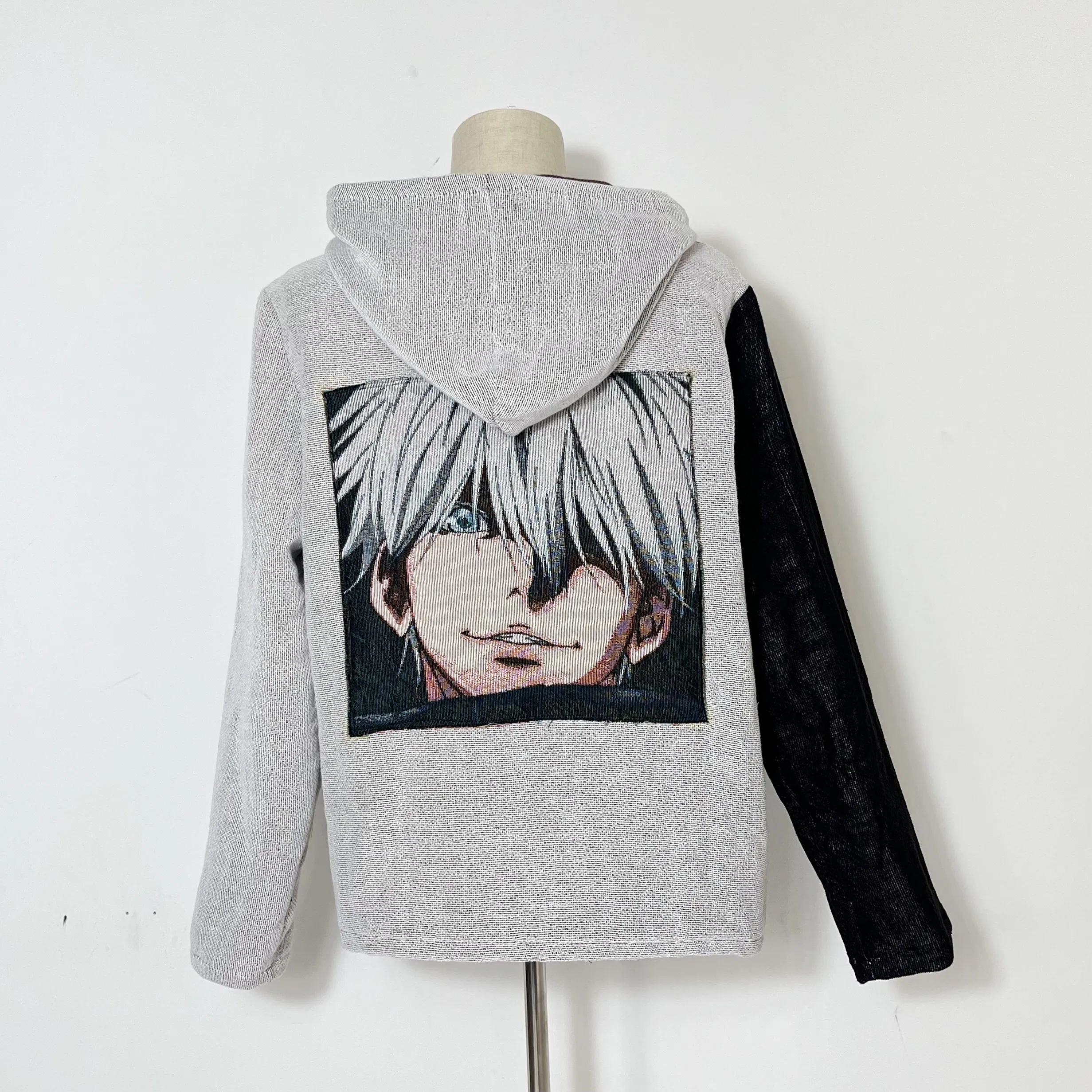 Manufacturer Men's Anime Custom Pattern Woven Tapestry Hoodie