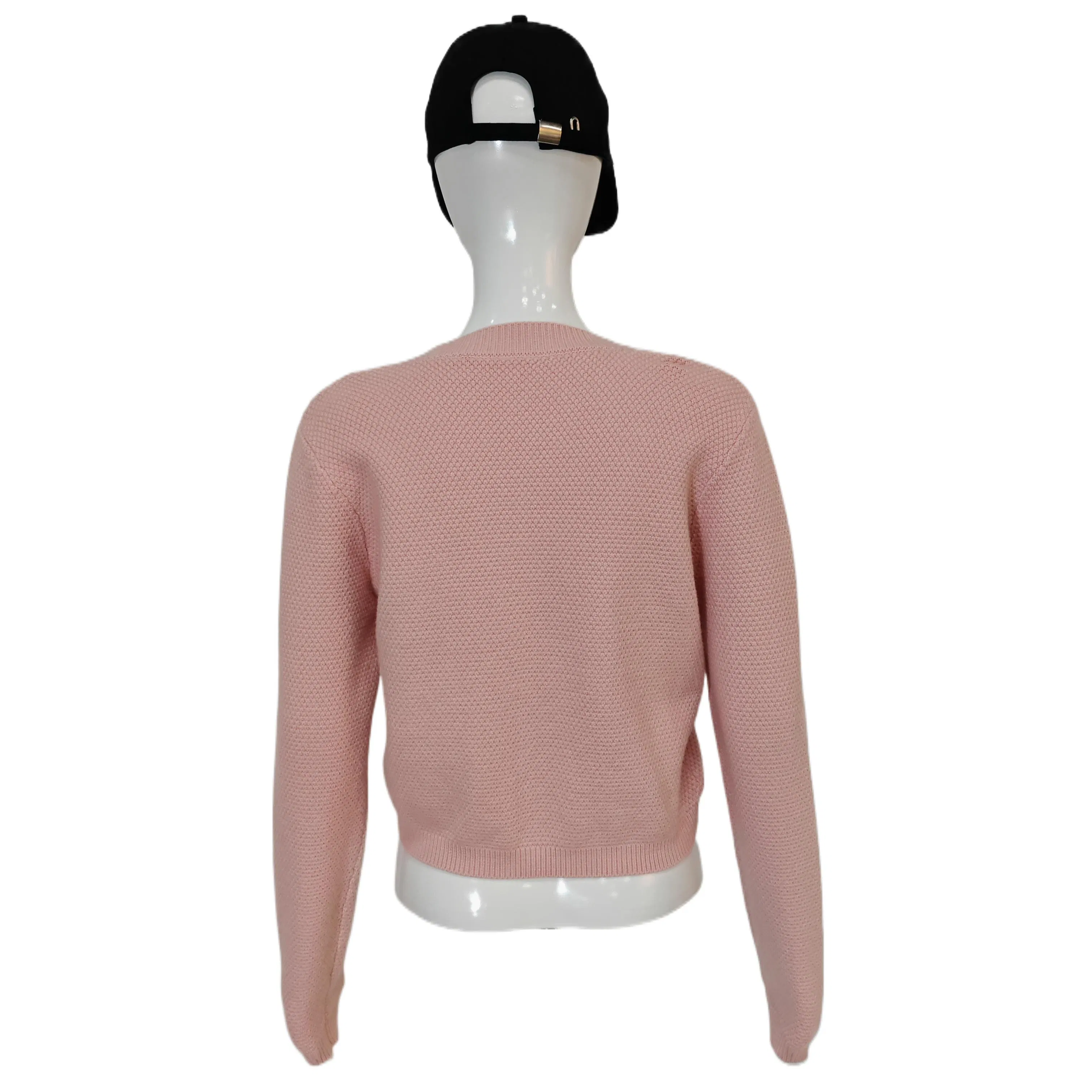 New Ruffles Button Jumper Crop Top Long Sleeve Wool Cashmere Sweater Women Custom Knit Cardigan