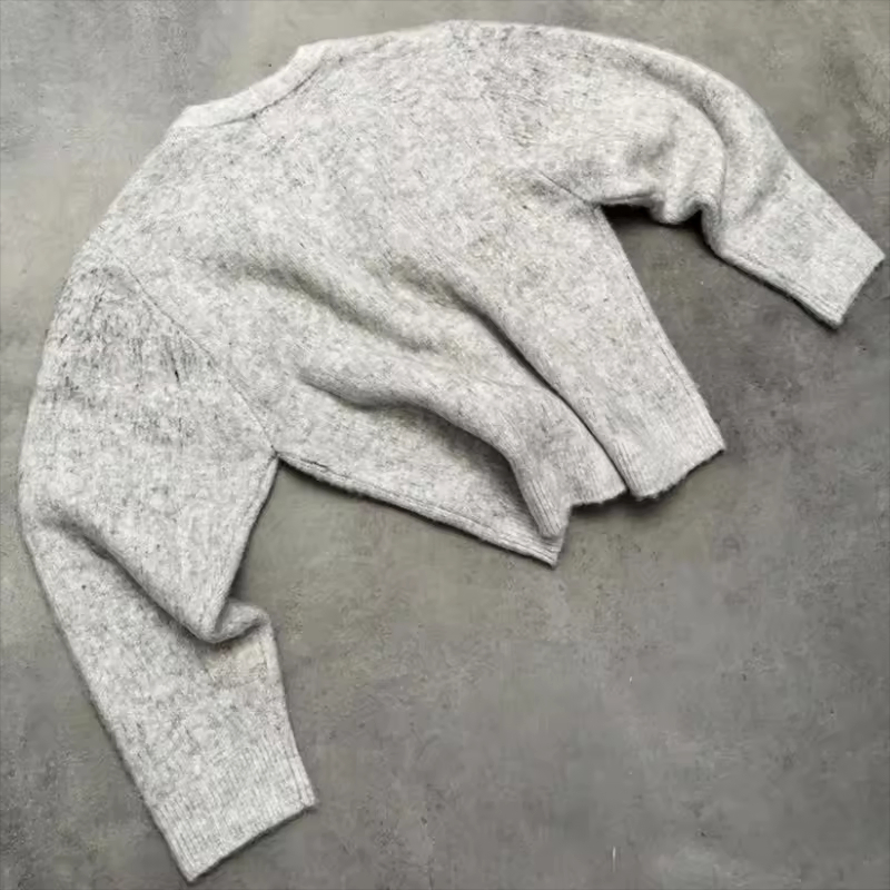 Manufacturers Knitwear Jacquard Sweaters Custom Logo Cardigan Fuzzy Loose Fit Knitted Cardigan Sweater for Men