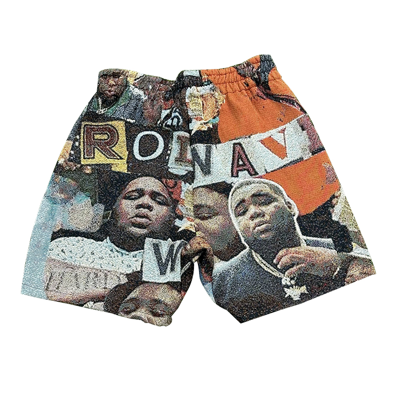 Quick Custom Tapestry Basketball Shorts Low MOQ Manufacturer High Density Fabric Woman/Men Tapestry Pants