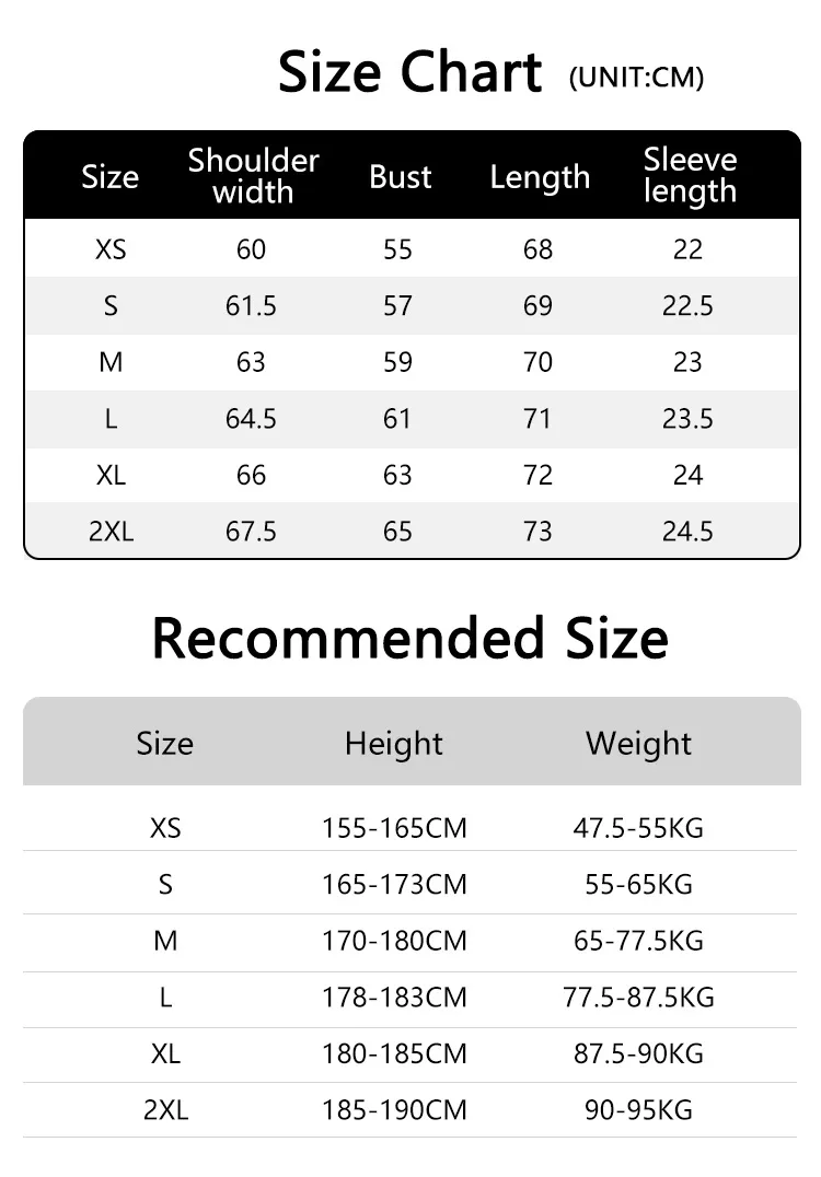 Product Size Chart