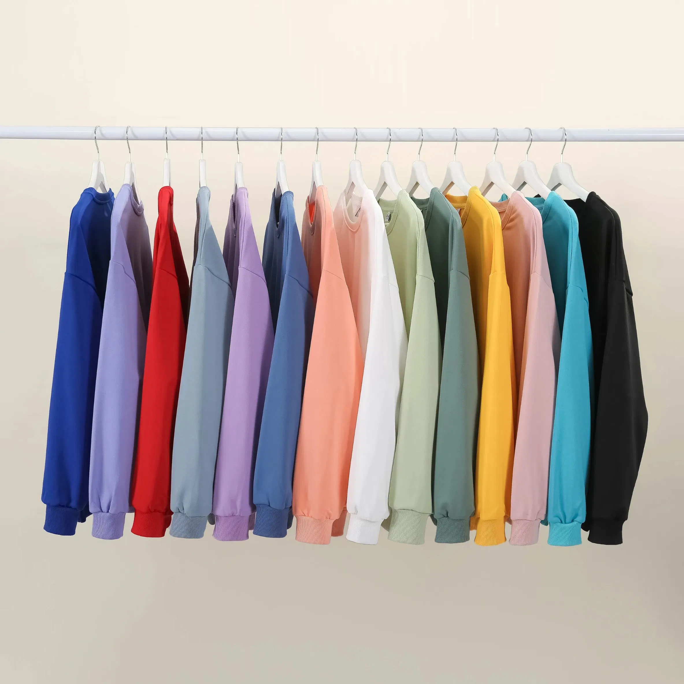 Long Sleeve Wholesale Polyester Sweatshirt Clothing Manufacturers Custom Logo Unisex Men T-Shirts