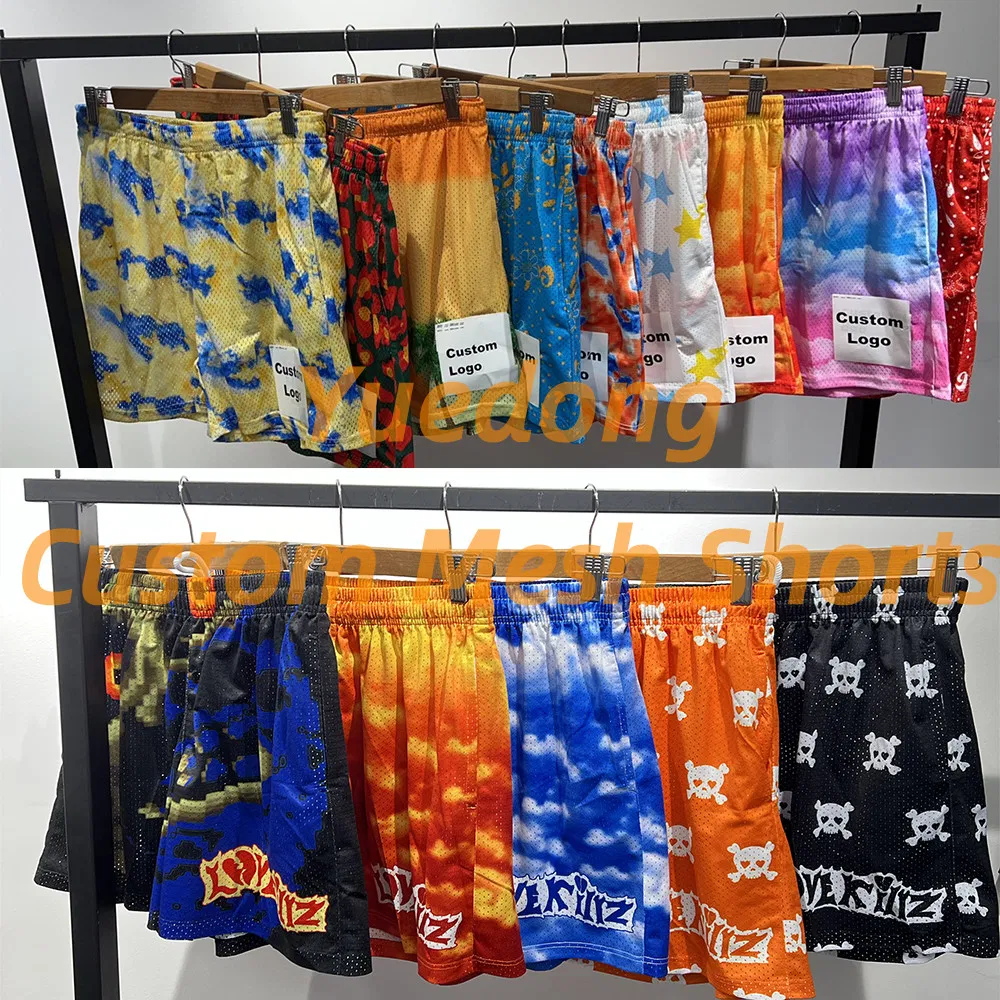 Custom Logo Wholesale Plus Size Men's Mesh Shorts High Quality Sublimation Unisex Summer Running Basketball Mesh Shorts Custom