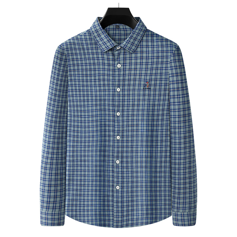 Custom High Quality 100%Cotton Shirts Regular Size Plus Size Stand Collar Long Sleeve Formal Dress Shirt for Men