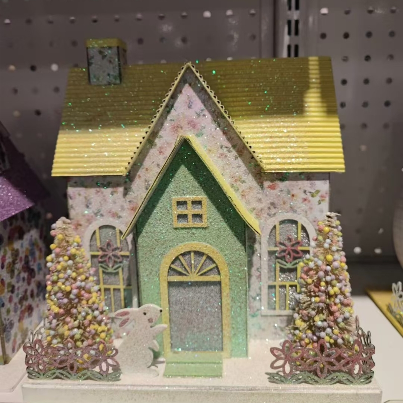 Factory Design Custom Wholesale Luminous Christmas Paper House Paper Christmas Tree Christmas Castle Handmade Christmas Craft Sets