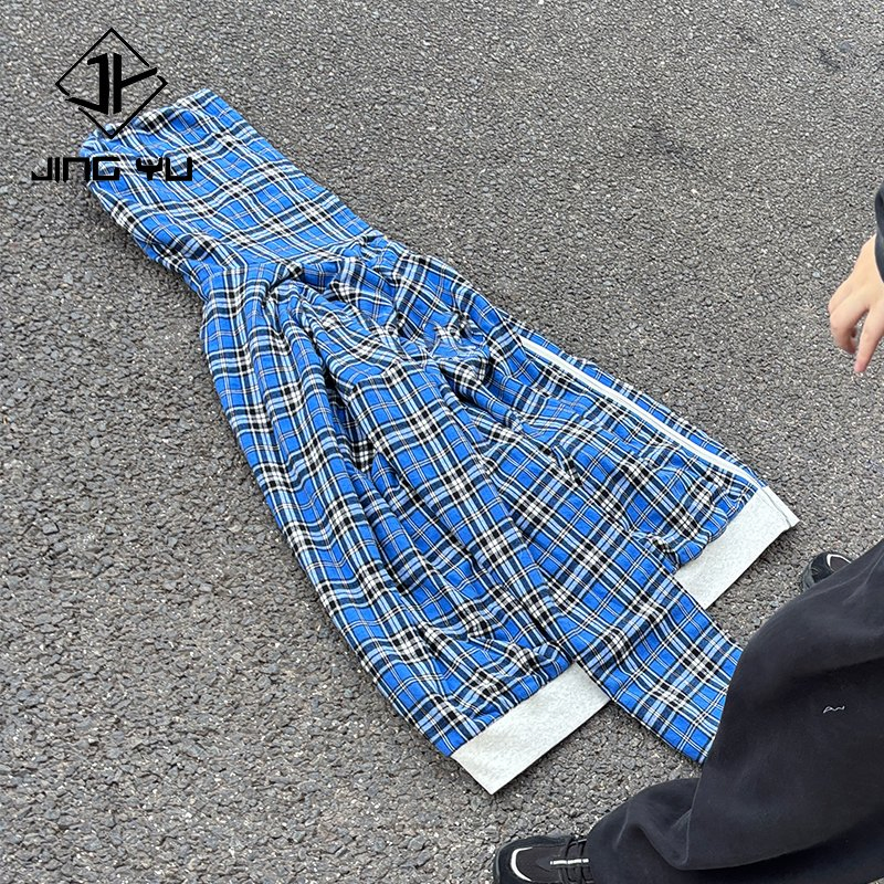 Zip up Hoodie Custom Big Oversized Boxy Patchwork Double- Layered Reversible Plaid Print Pattern Jacket French Terry Hoodies