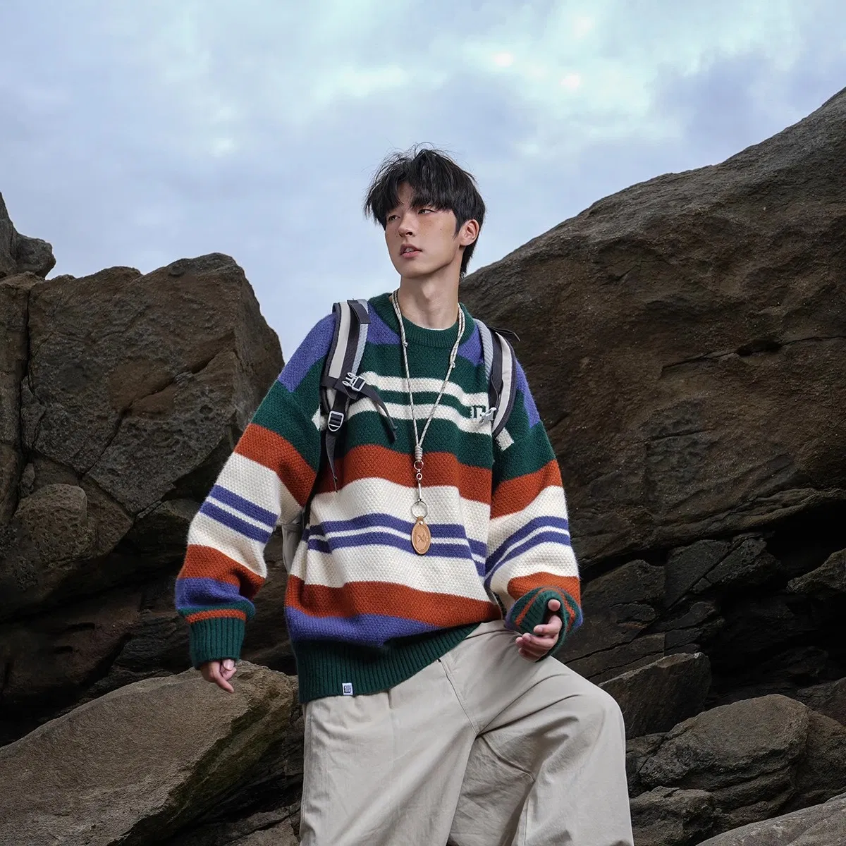 Men's Turtleneck Sweater 100% Pure Cashmere Long Sleeve Pullover Manufacturer Custom Wool Knitted Plain Sweater