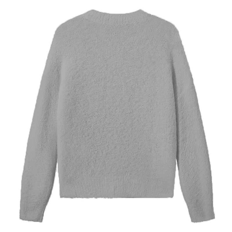 Fashion Knitwear Wool Pullover Winter Stylish Custom Knitted White Sweater for Women in Loose Fit