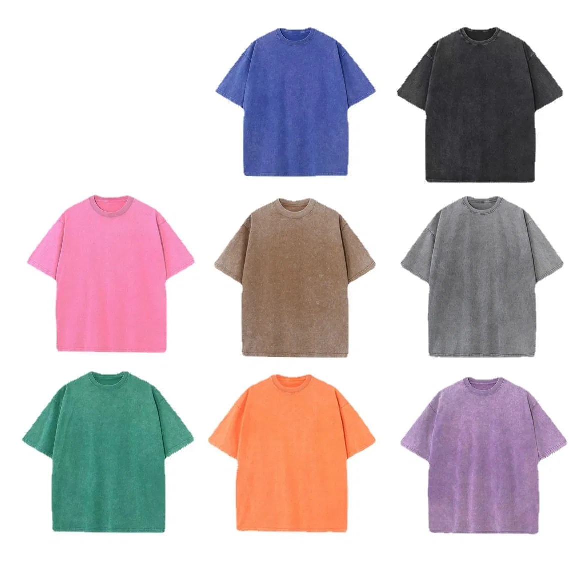 Heavyweight Cotton with Logo Stone Men Women Distressed T-Shirt DTG Print Oversize Black Custom Vintage Acid Wash T Shirt