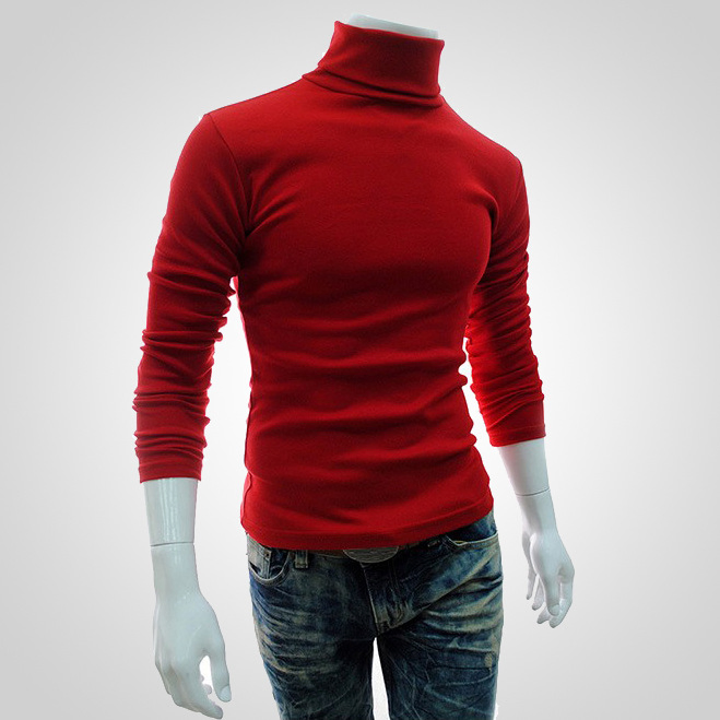 2022 Wholesale Winter Men's Turtleneck Long Sleeve Sweater Men's Knit Sweater Pullover Custom Logo Plain High-Quality Knitwear Blank Sweater for Mem