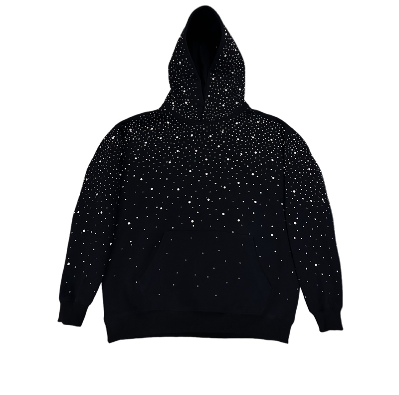 Rhinestone Pullover 100% Cotton Custom Hoodies Manufacturers Hoodie