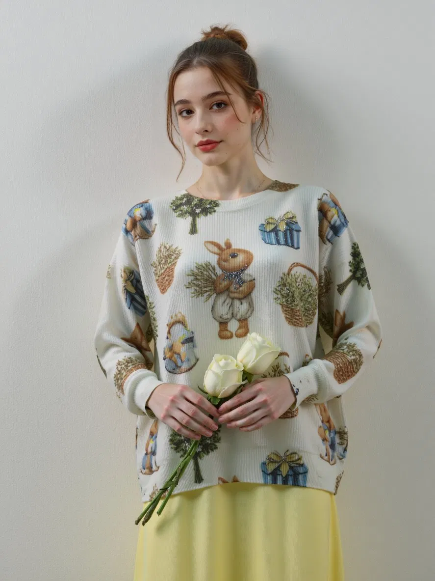 Knit Crew Neck 100% Pure Mohair Sweater Clothes for Woman Elegant Durable and Long-Lasting Custom Patterns From Source Manufacturer