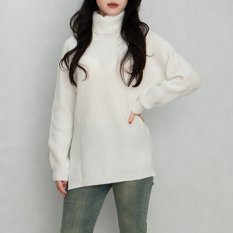 Women's Turtleneck Pullovers for Ladies Custom Winer Knit Sweater Wool Sweaters Pullover