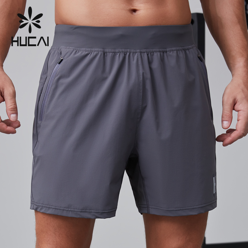 Hucai Custom Logo Activewear Drawstring Quick Dry Fit Sports Workout Running Athletic Gym Shorts Men