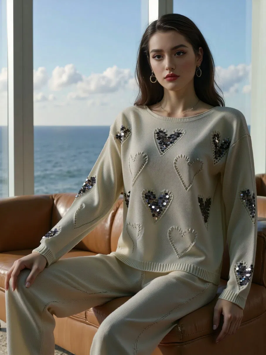 Vacation Woman Sweater Long Sleeve Sweater Lightweight and Breathable Custom Patterns From Source Manufacturer