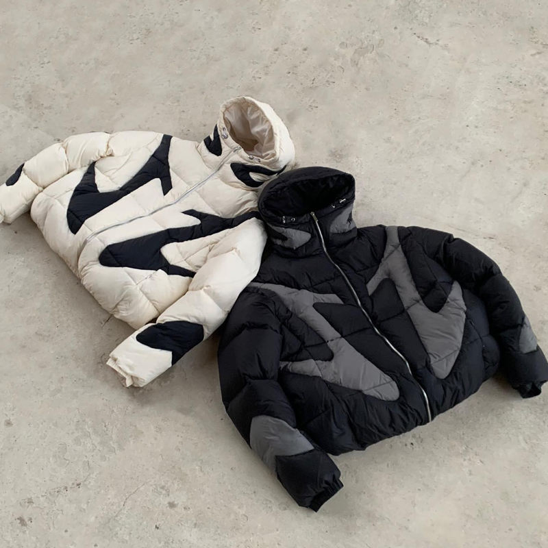 Manufacturer Custom High Quality Padded Coats Jackets Bubble Clothing Outdoor Color Blocks Zipper Windbreaker Puffer Jacket