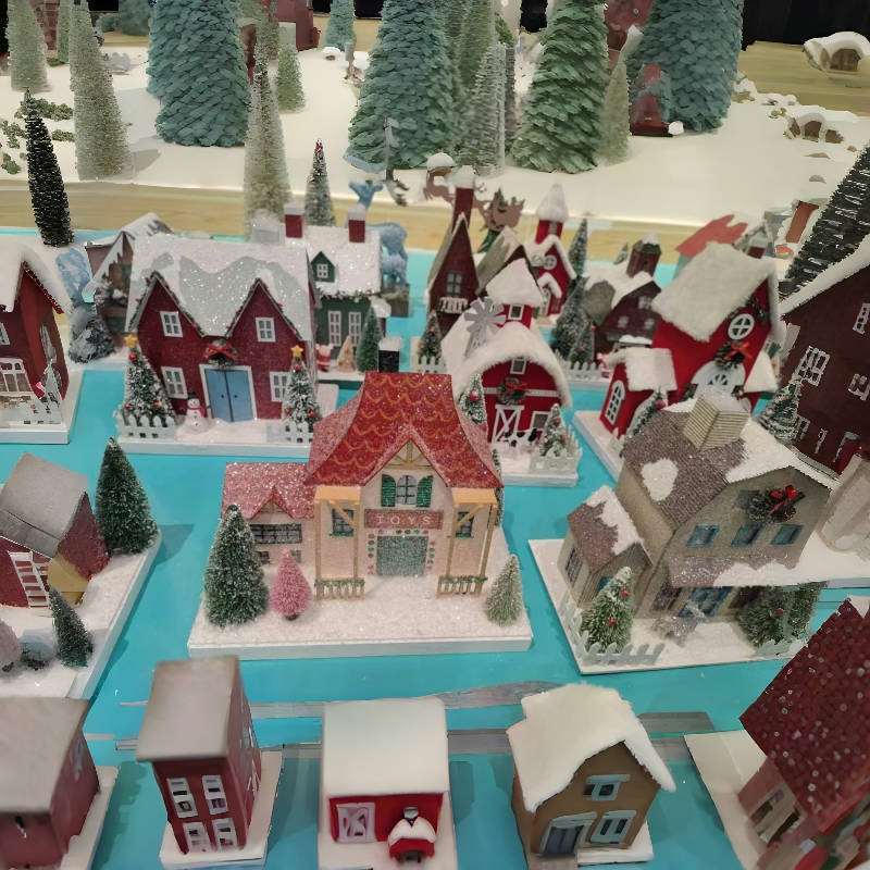 OEM Factory Design Custom Wholesale Paper Christmas House Villas Castle Christmas Tree Christmas Festive Handmade Decorations and Crafts