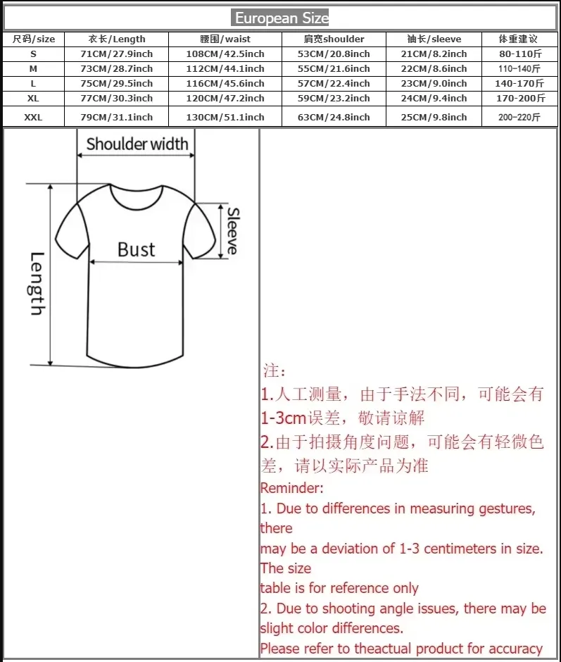 Size Chart and Model