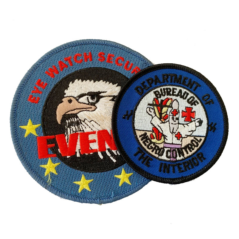 Custom 3D Cartoon Logo Woven Embroidery Parch with Sticker