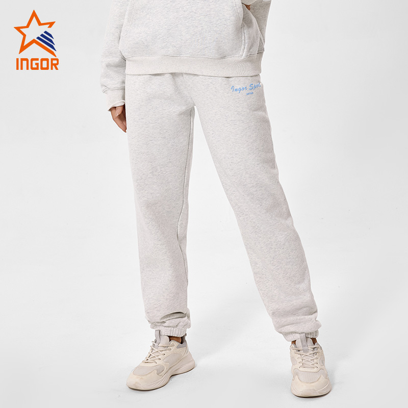 Ingor Sportswear ODM OEM 330GSM Custom Activewear Manufacturer Women Fleece Jogger Pant Sweat Pants Gym Fitness Running Wear
