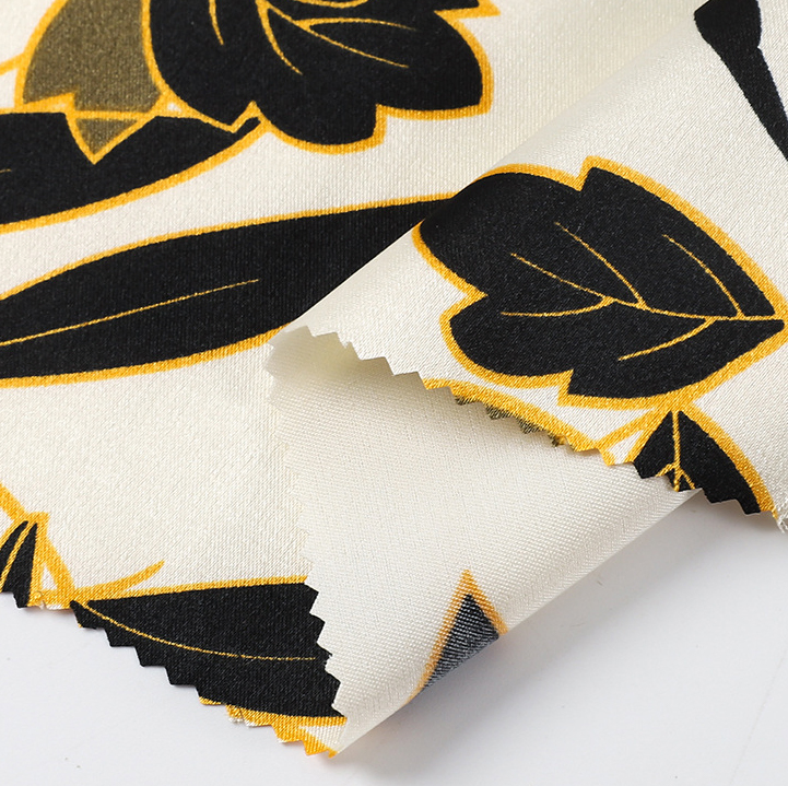 Wholesale Custom Digital Printing Woven Polyester Smooth Silk Satin Fabric for Dress