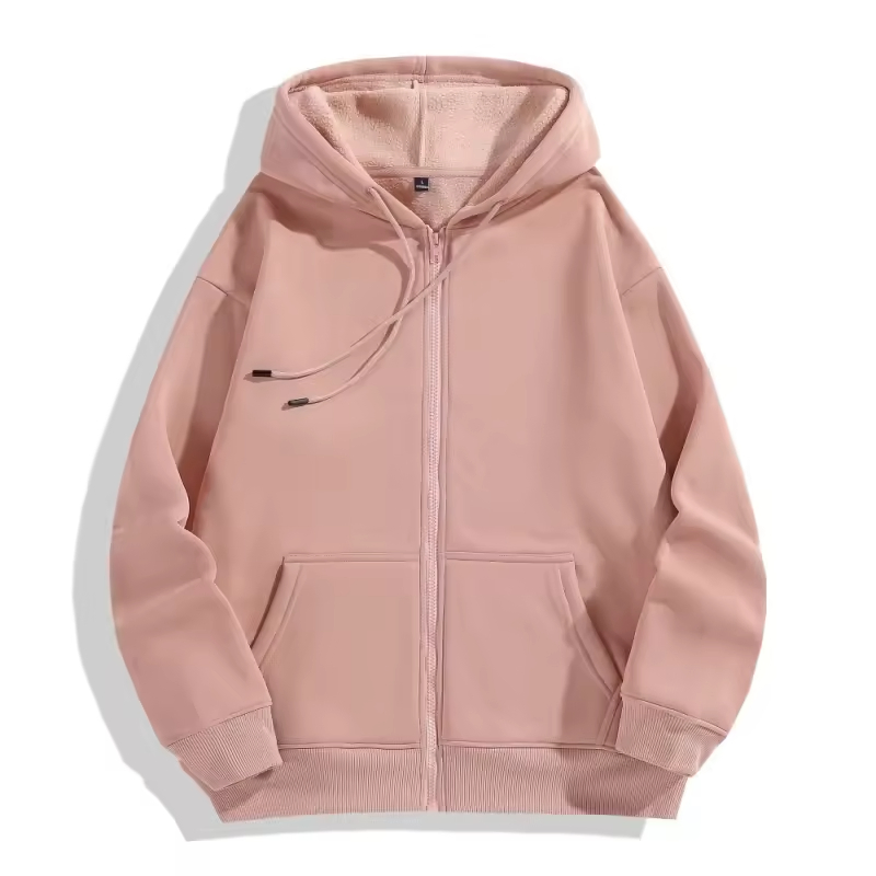 Custom Heavy Cotton Boxy Oversized Zip up Hoodie Manufacturer No String Men Black Cropped Full Zipper Rhinestone Hoodie Printing