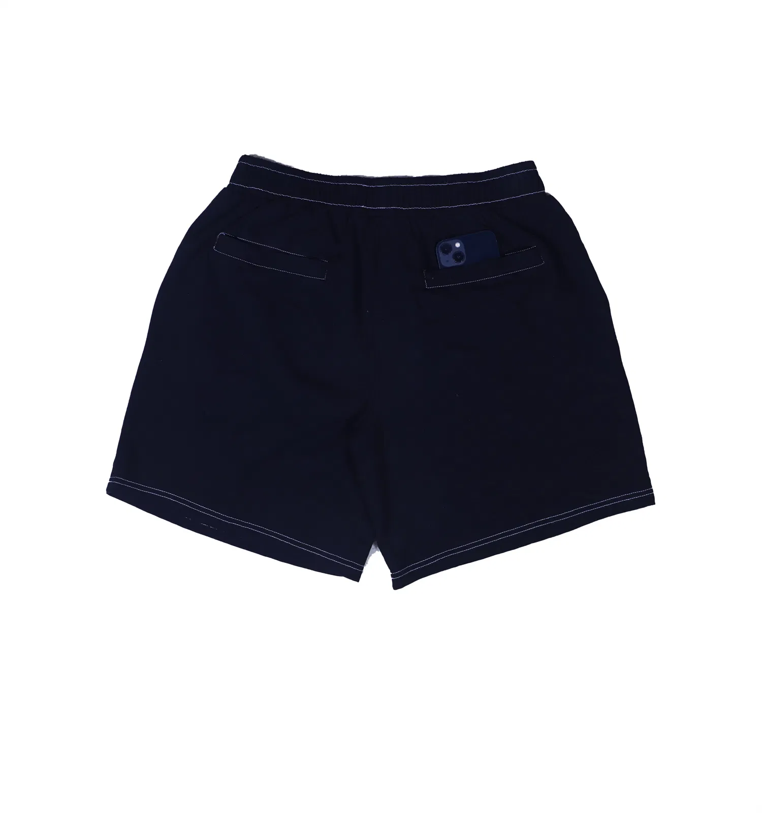 Manufacturer Custom Straight Leg Contrast Stitch Distressed Chenille Embroidery Logo Jorts Men's Polyester Jersey Jogger Shorts