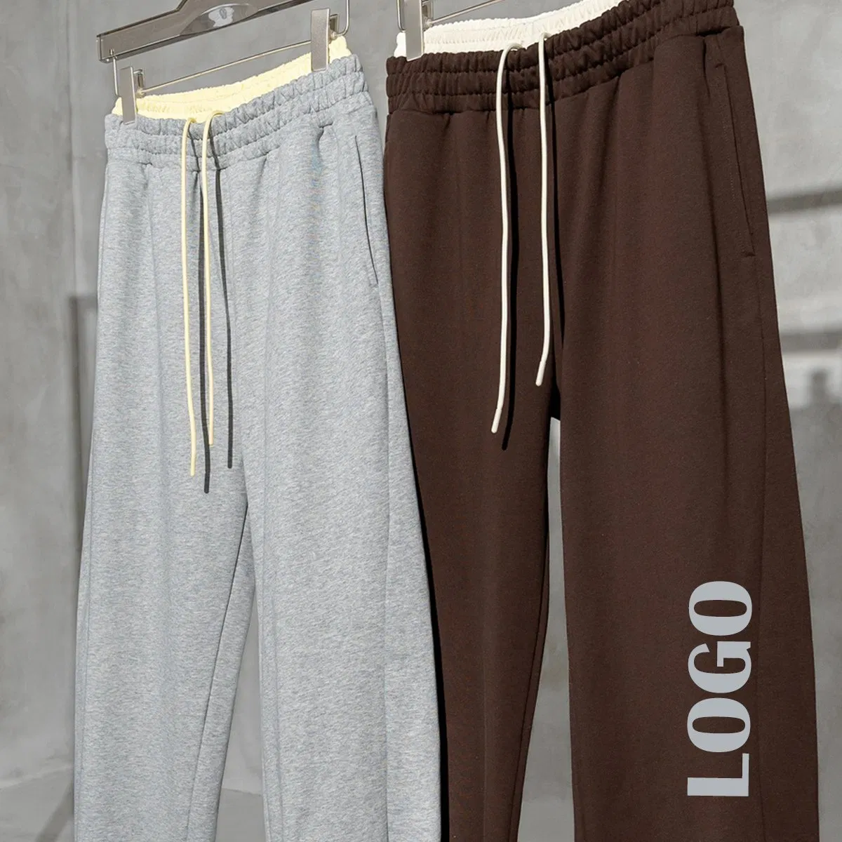 Manufacturer Wholesale Customerized Mens High Quality 440GSM Heavy 81% Cotton 19%Polyester Custom Logo Hip Hop Fashion Straight Pants Men