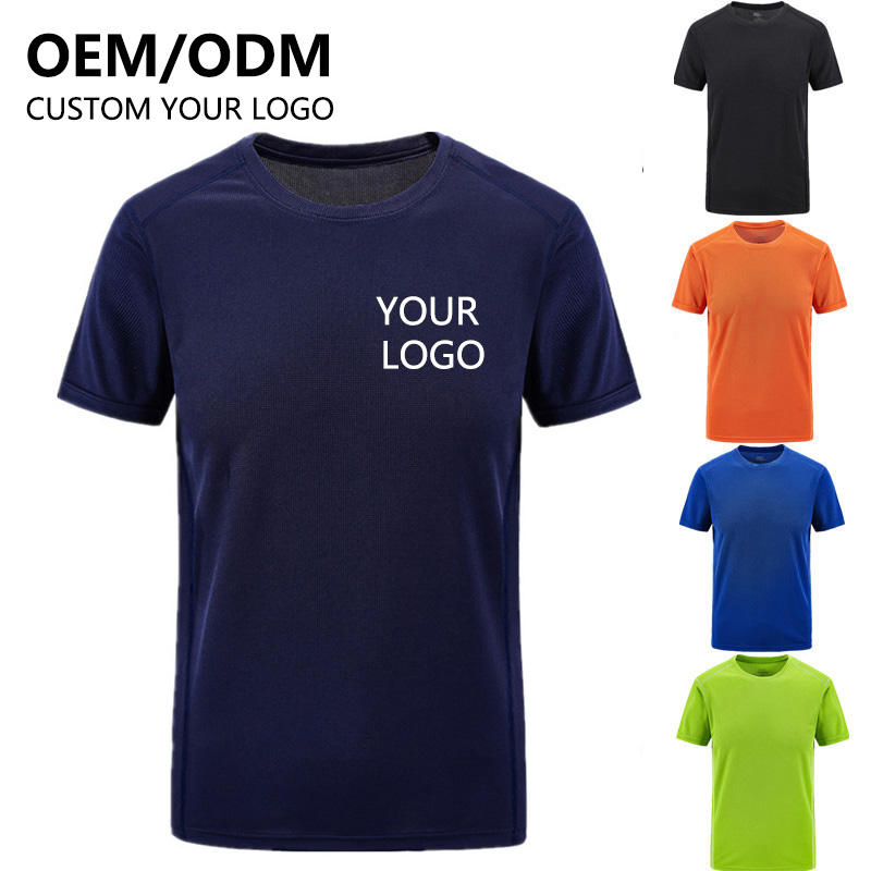 Plain Men's Tshirt Polyester Tee Quick Dry Fit T Shirts Custom Sublimation Printing Logo Unisex Gym Sports T-Shirts for Men