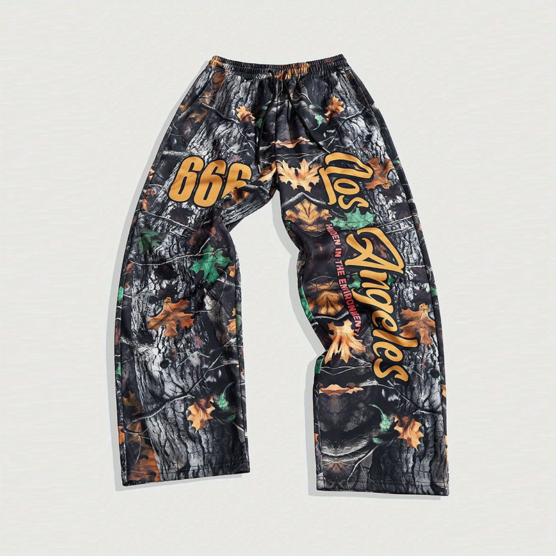 Manufacturer Custom Polyester-Windbreaker Stripe-Print Wide-Leg Jogging Men's Track Pants