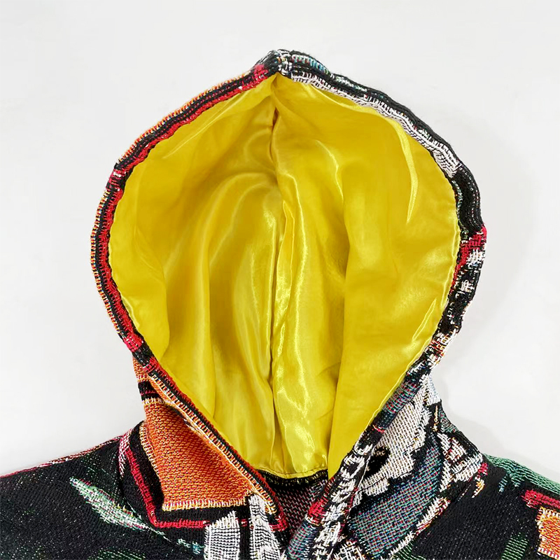 Manufacturer Men's Anime Custom Pattern Woven Tapestry Hoodie