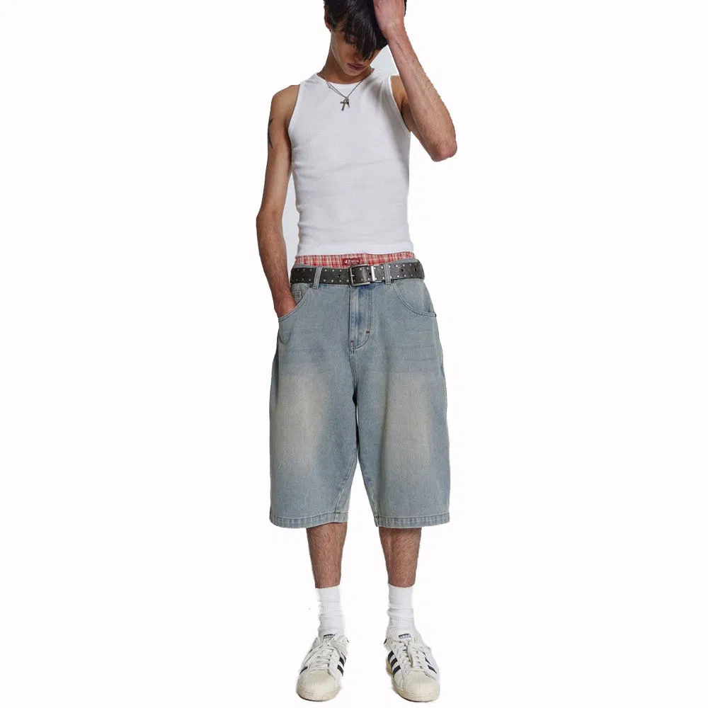 Jorts Shorts Y2K Manufacturers Bleached Distressed Streetwear Denim Baggy Custom Jorts Baggy Jorts